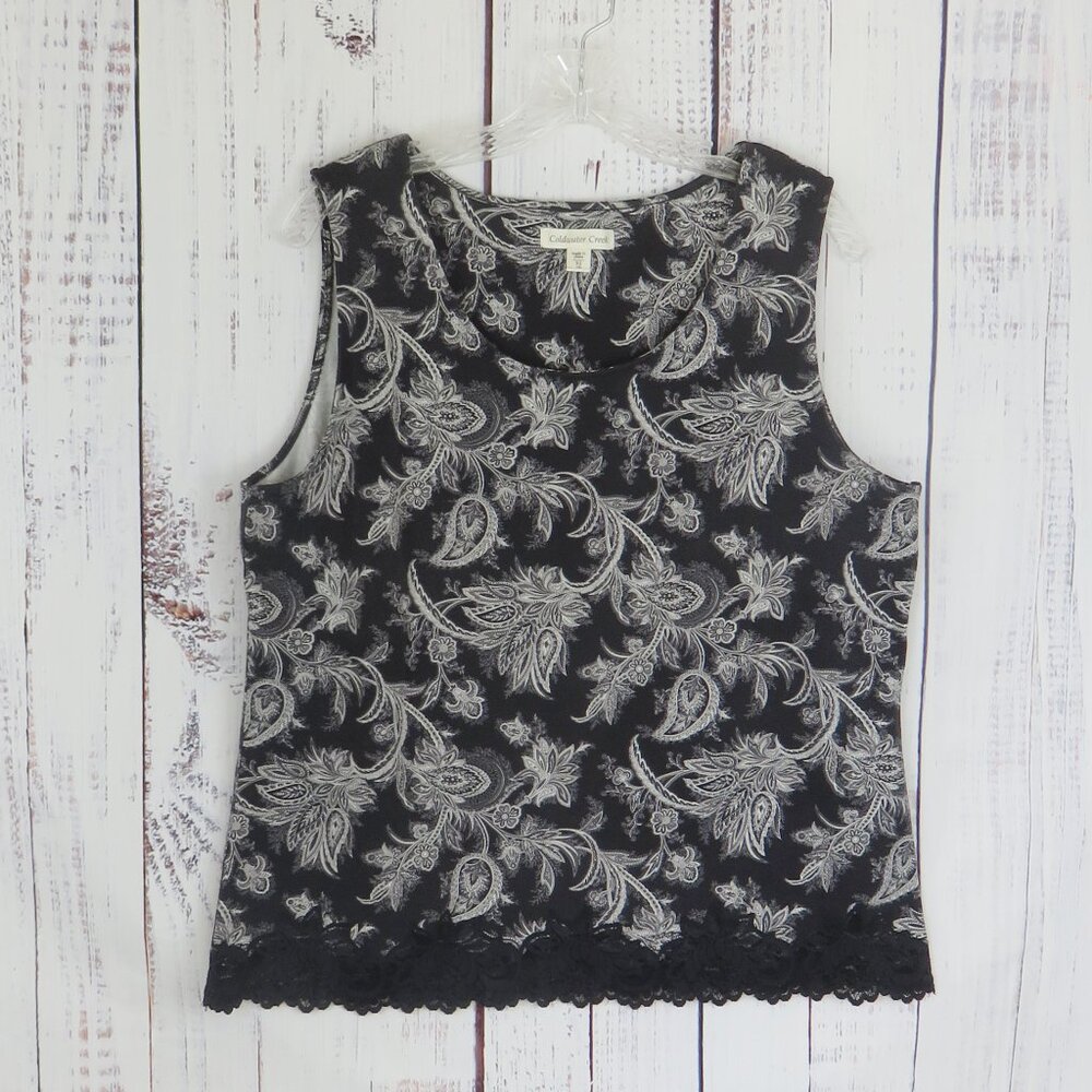 Black and White Paisley Tank Top ...726